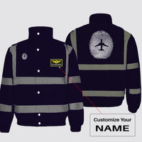 Thumbnail for Aviation Finger Print Designed Reflective Winter Jackets