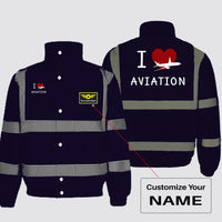 Thumbnail for I Love Aviation Designed Reflective Winter Jackets