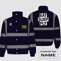 Thumbnail for Eat Sleep Fly Designed Reflective Winter Jackets