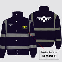 Thumbnail for Fighter Jet 16 Silhouette Designed Reflective Winter Jackets