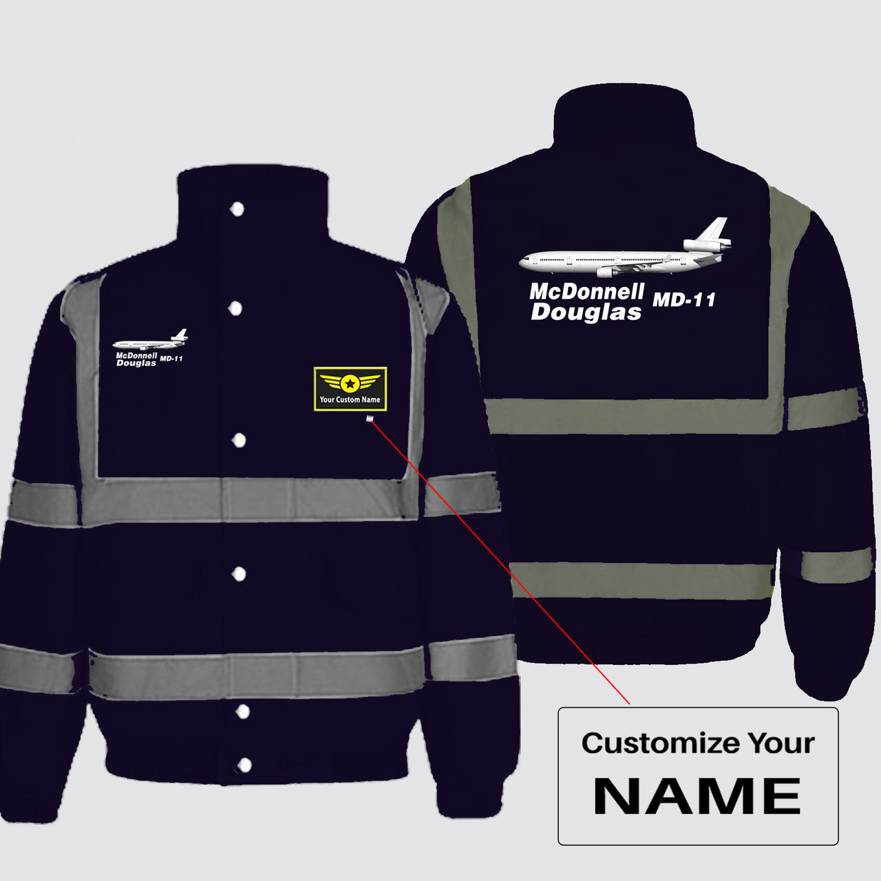 The McDonnell Douglas MD-11 Designed Reflective Winter Jackets