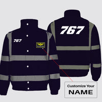 Thumbnail for 767 Flat Text Designed Reflective Winter Jackets