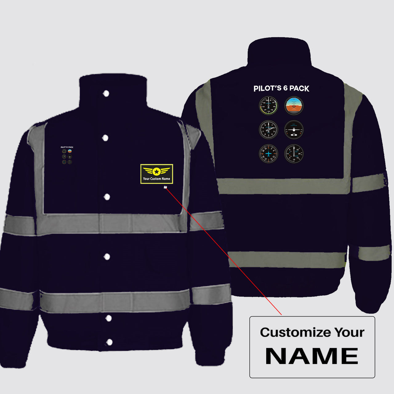 Pilot's 6 Pack Designed Reflective Winter Jackets