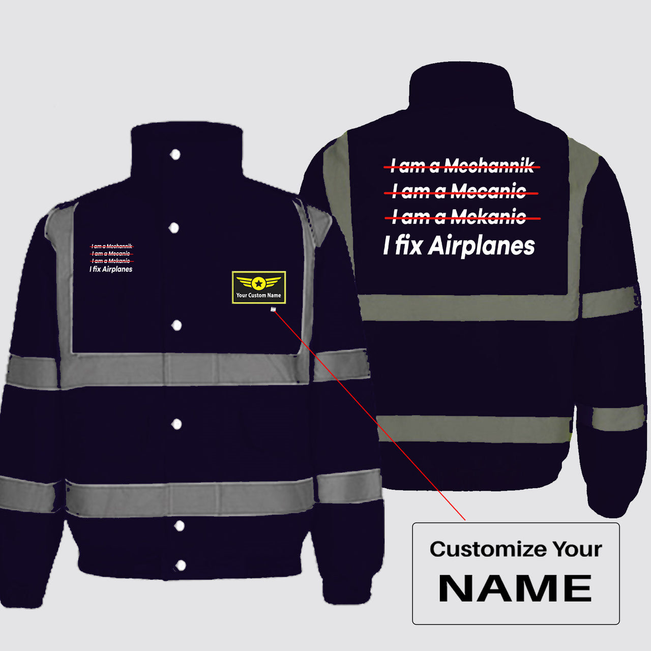 I Fix Airplanes Designed Reflective Winter Jackets