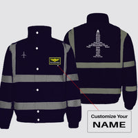 Thumbnail for Airplane Shape Aviation Alphabet Designed Reflective Winter Jackets