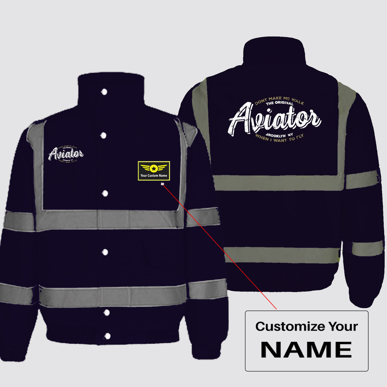 Aviator - Dont Make Me Walk Designed Reflective Winter Jackets