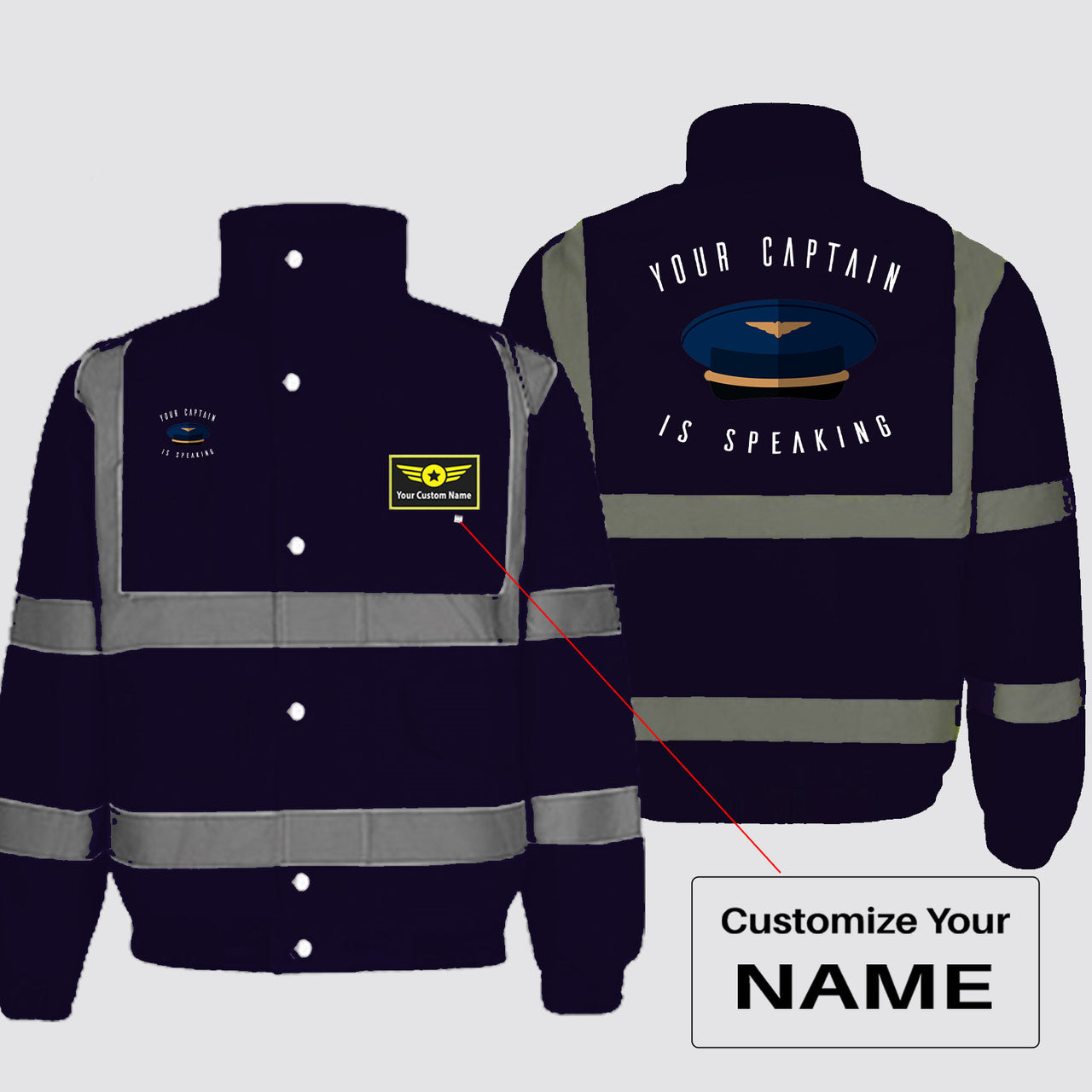 Your Captain Is Speaking Designed Reflective Winter Jackets