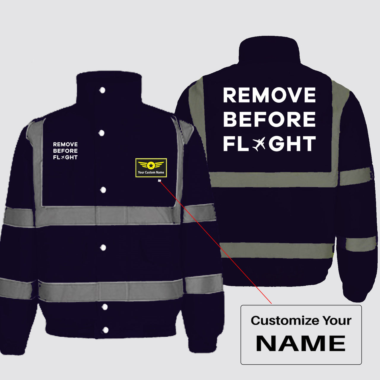 Remove Before Flight Designed Reflective Winter Jackets