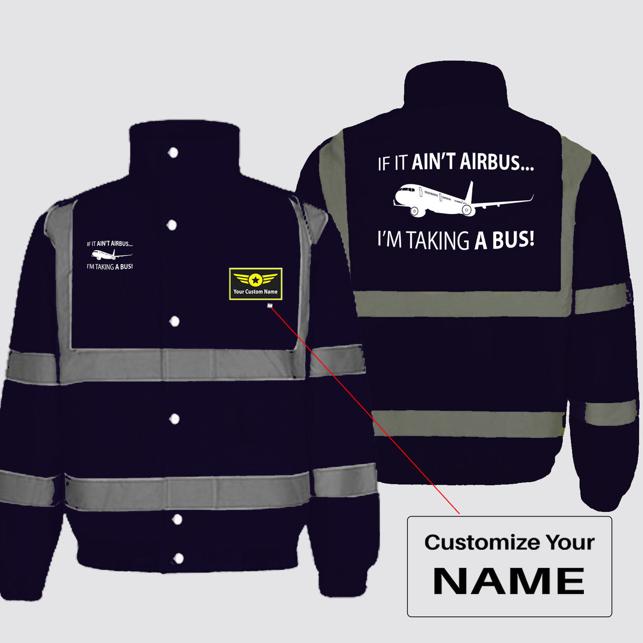 If It Ain't Airbus I'm Taking A Bus Designed Reflective Winter Jackets