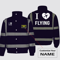 Thumbnail for I Love Flying Designed Reflective Winter Jackets
