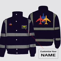Thumbnail for Colourful 3 Airplanes Designed Reflective Winter Jackets
