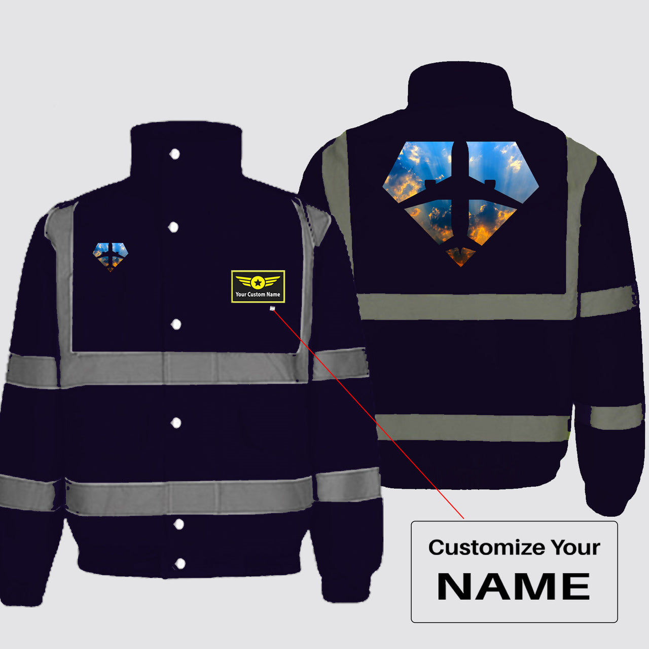 Supermen of The Skies (Sunrise) Designed Reflective Winter Jackets