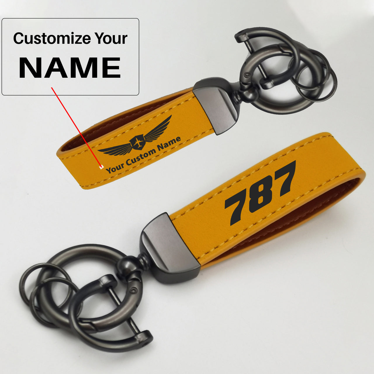 787 Flat Text Design Horseshoe Buckle Key Chains