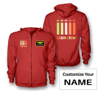 Thumbnail for Colourful Cabin Crew Designed Zipped Hoodies