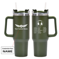 Thumbnail for Aviation Alphabet 3 Designed 40oz Stainless Steel Car Mug With Holder