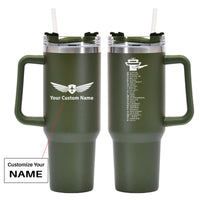 Thumbnail for Aviation Alphabet Designed 40oz Stainless Steel Car Mug With Holder