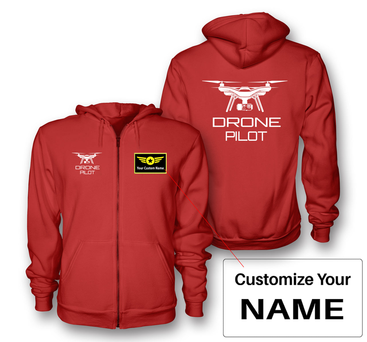 Drone Pilot Designed Zipped Hoodies