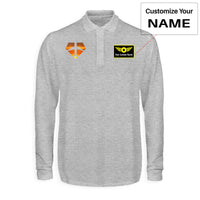 Thumbnail for Supermen of The Skies (Sunset) Designed Long Sleeve Polo T-Shirts