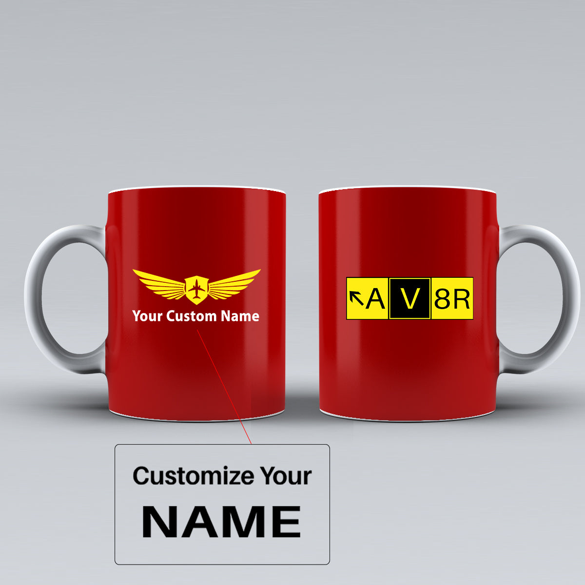 AV8R Designed Ceramic White Mugs