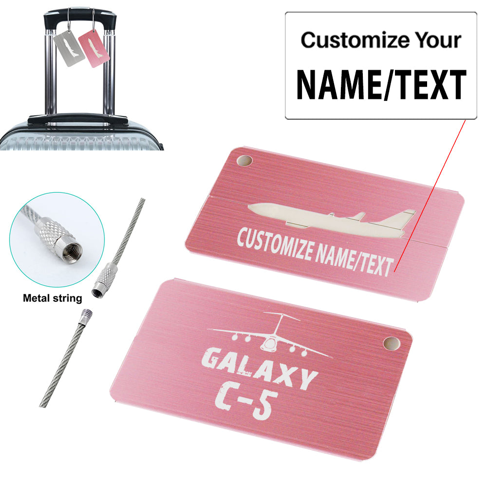 Galaxy C-5 & Plane Designed Aluminum Airplane Luggage Tags
