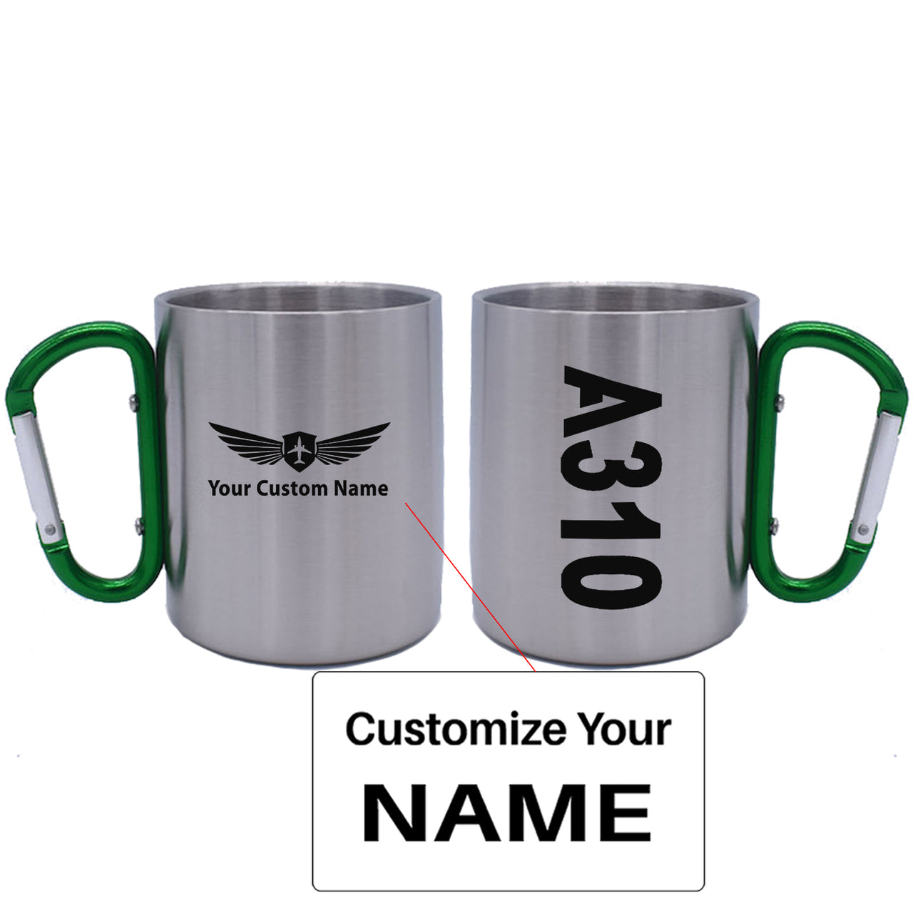 A310 Text Designed Stainless Steel Outdoors Mugs