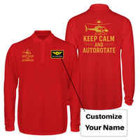 Thumbnail for Keep Calm and Autorotate Designed Long Sleeve Polo T-Shirts (Double-Side)