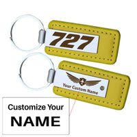 Thumbnail for 727 Flat Text Faux Leather Key Chains
