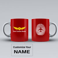 Thumbnail for Aviation Finger Print Designed Ceramic White Mugs