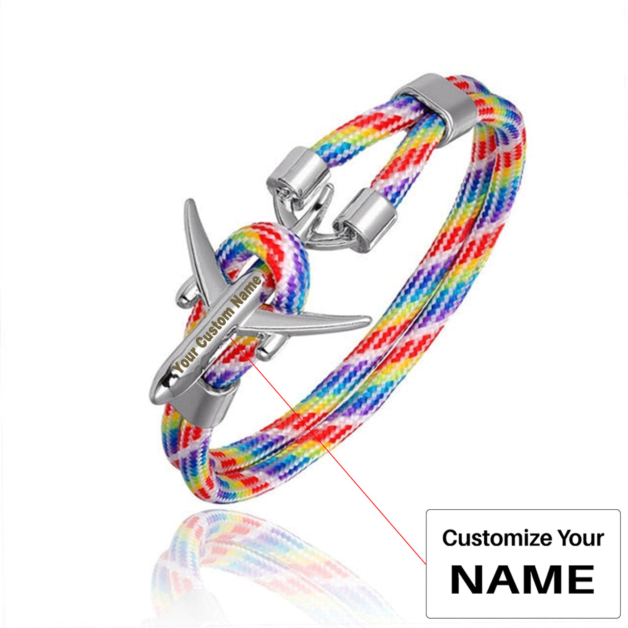 (Edition 2) Super Quality Stylish Airplane Shape Bracelets Silver  (Mixed Colours)
