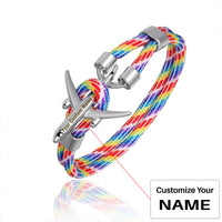 Thumbnail for (Edition 2) Super Quality Stylish Airplane Shape Bracelets Silver  (Mixed Colours)