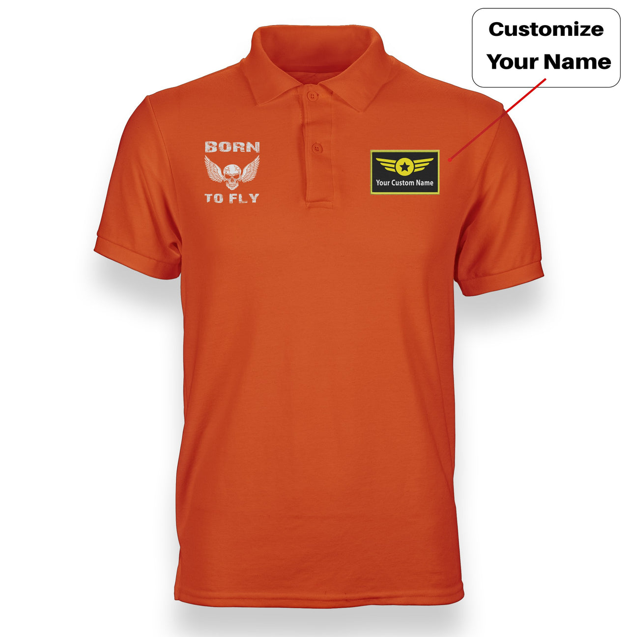 Born To Fly SKELETON Designed "WOMEN" Polo T-Shirts