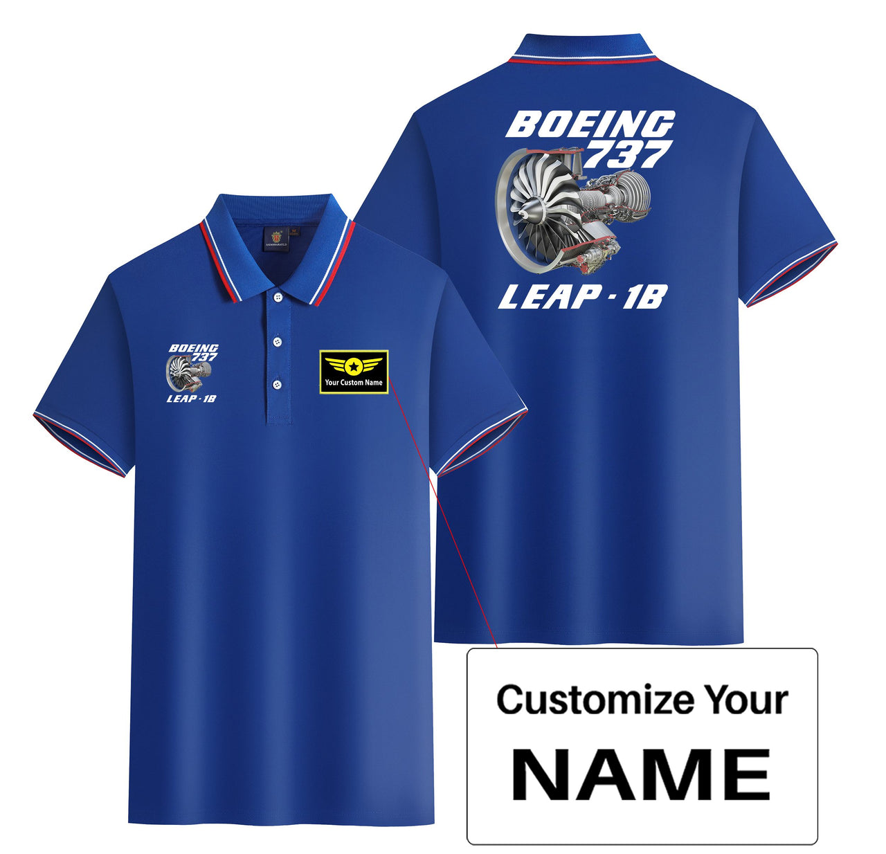 Boeing 737 & Leap 1B Designed Stylish Polo T-Shirts (Double-Side)