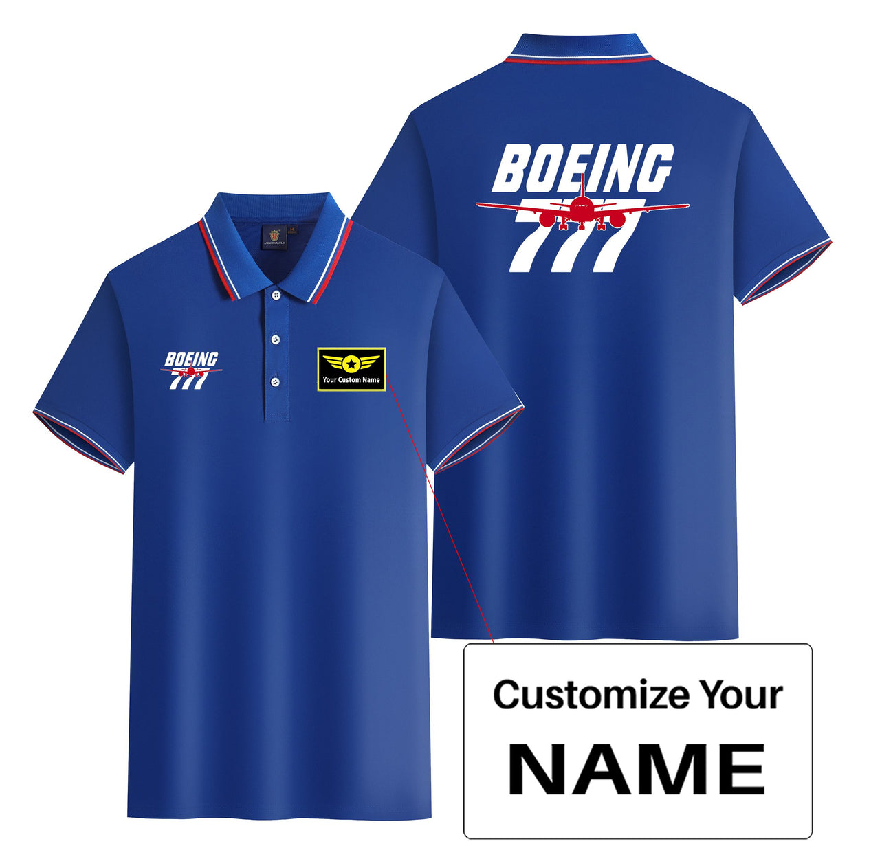 Amazing Boeing 777 Designed Stylish Polo T-Shirts (Double-Side)
