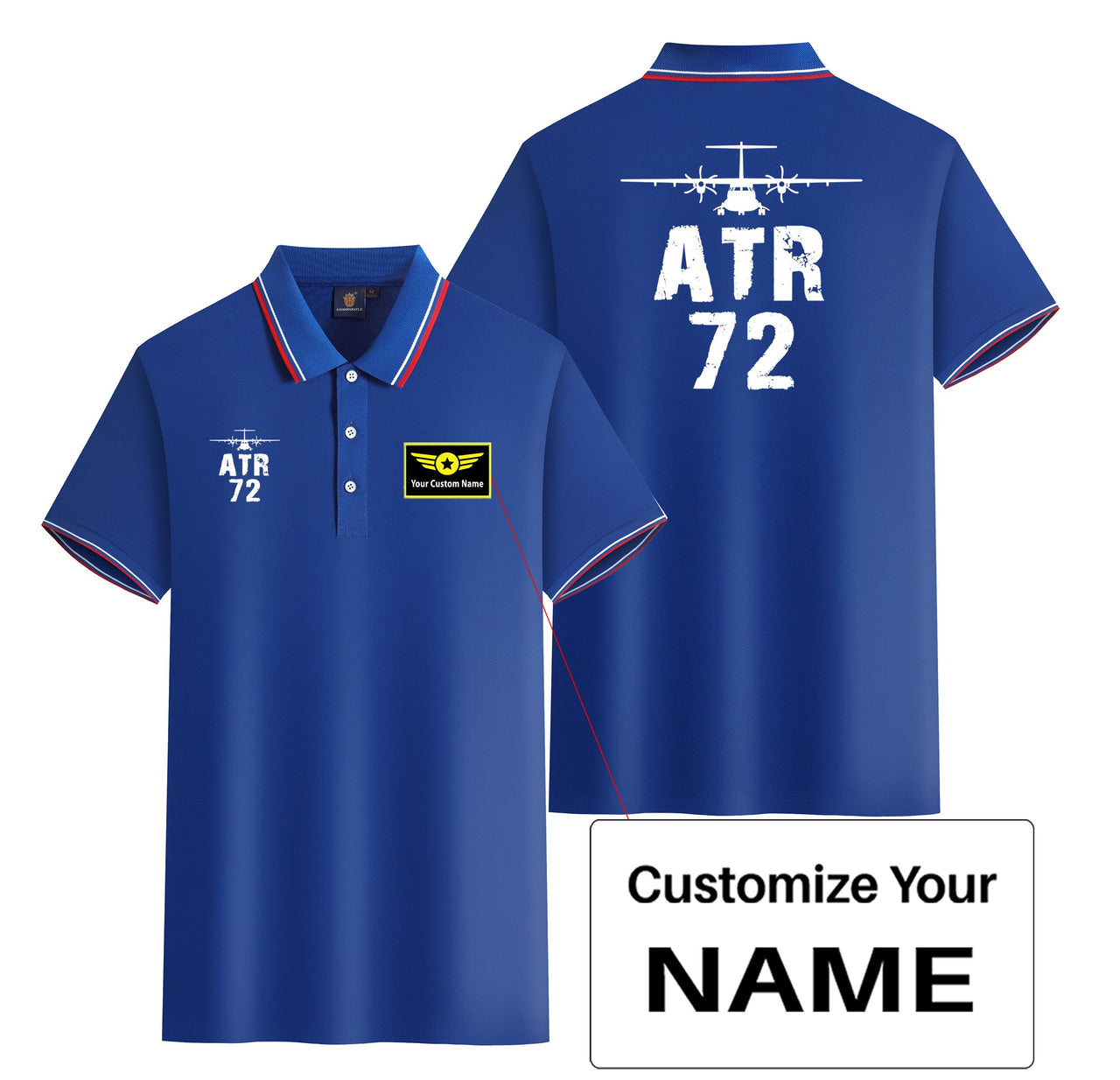 ATR-72 & Plane Designed Stylish Polo T-Shirts (Double-Side)