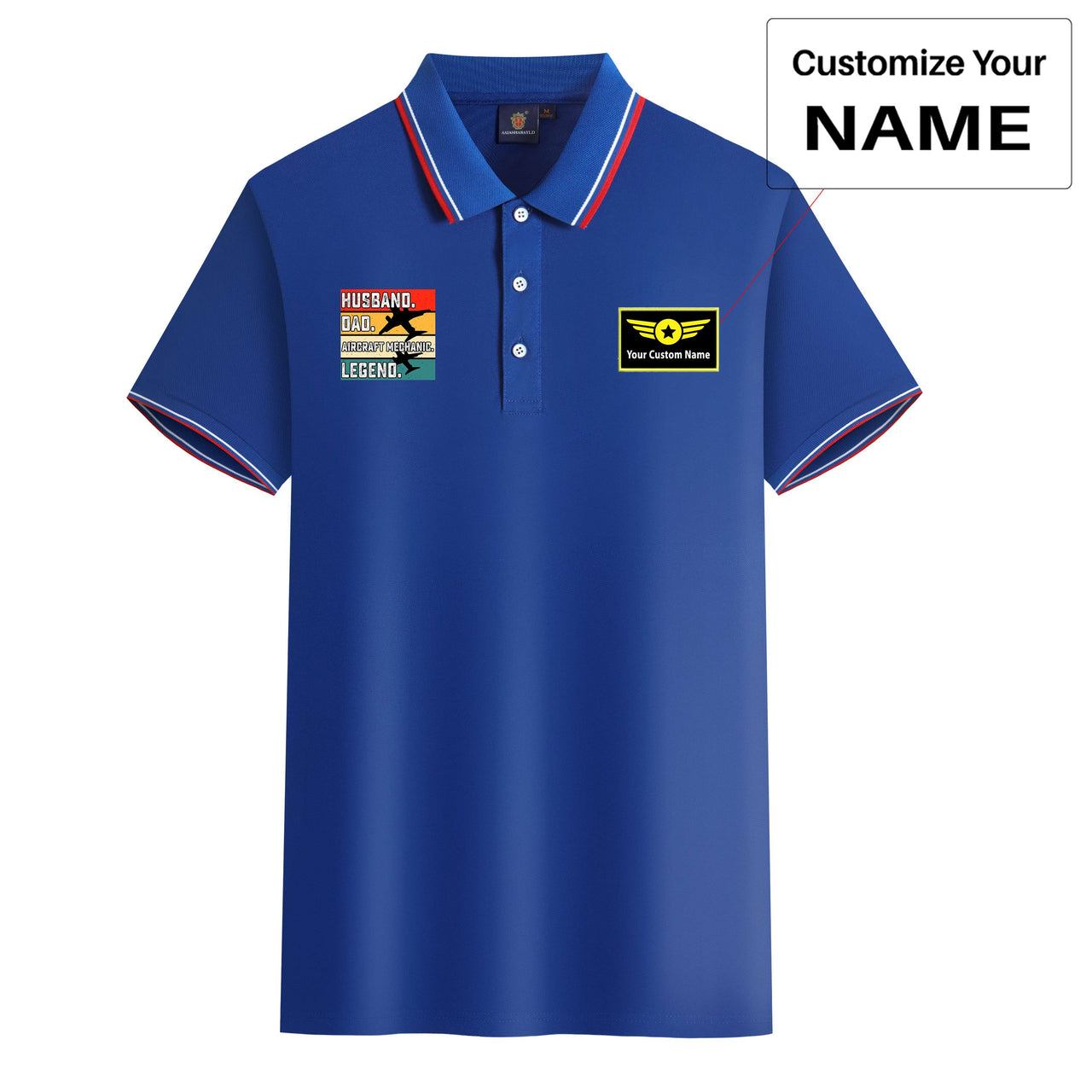Husband & Dad & Aircraft Mechanic & Legend Designed Stylish Polo T-Shirts