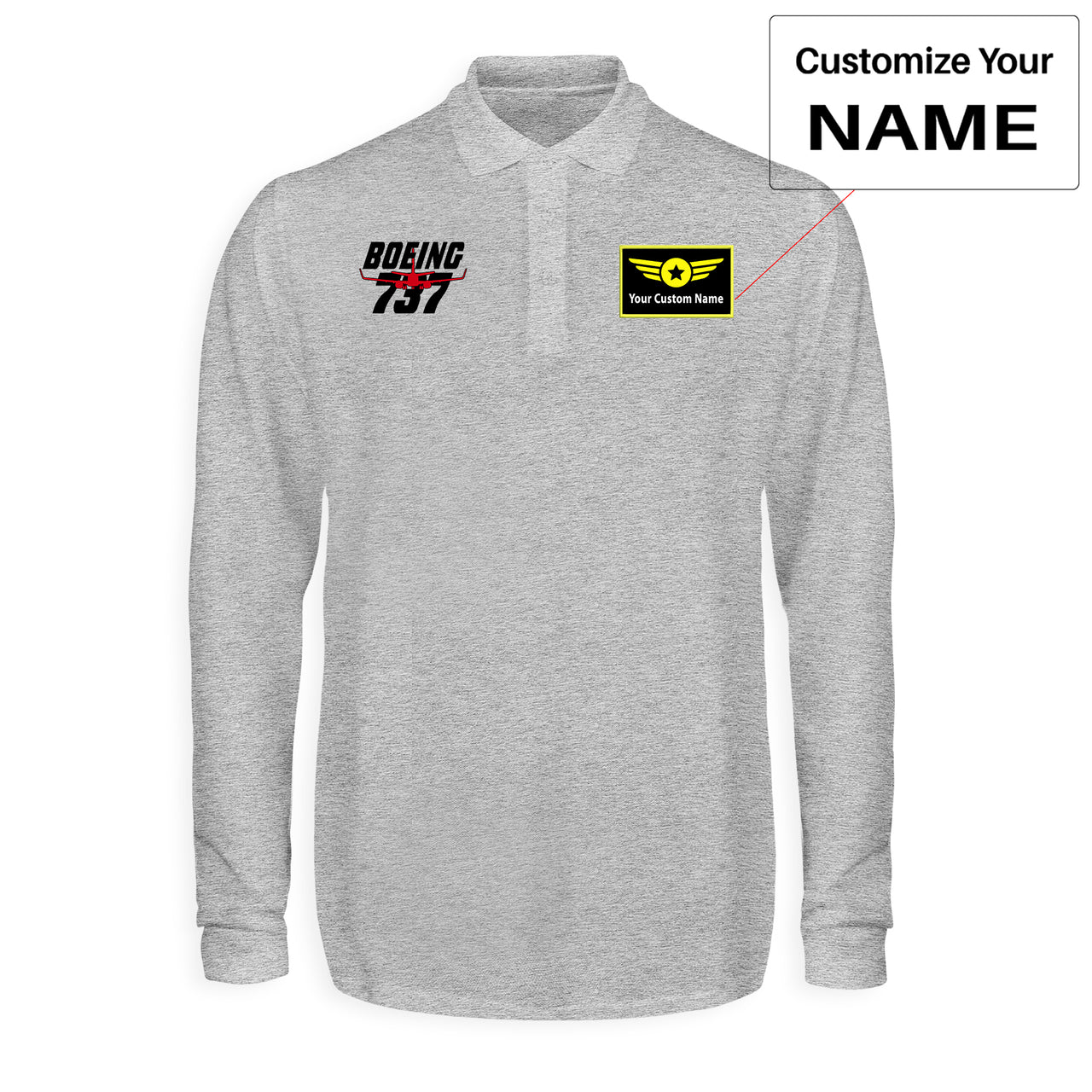 Amazing Boeing 737 Designed Long Sleeve Polo T-Shirts