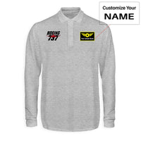 Thumbnail for Amazing Boeing 737 Designed Long Sleeve Polo T-Shirts