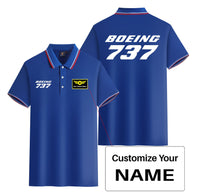 Thumbnail for Boeing 737 & Text Designed Stylish Polo T-Shirts (Double-Side)