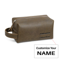 Thumbnail for Bombardier & Text Designed Leather Clutch Toiletry Bag