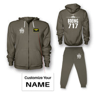 Thumbnail for Boeing 717 & Plane Designed Zipped Hoodies & Sweatpants Set