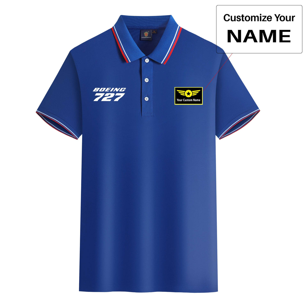 Boeing 727 & Text Designed Stylish Polo T-Shirts