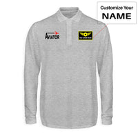 Thumbnail for Aviator Designed Long Sleeve Polo T-Shirts