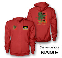 Thumbnail for Fighter Machine Designed Zipped Hoodies