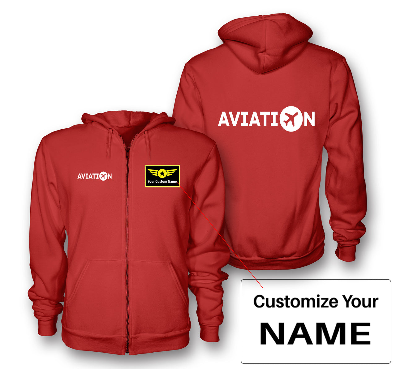 Aviation Designed Zipped Hoodies