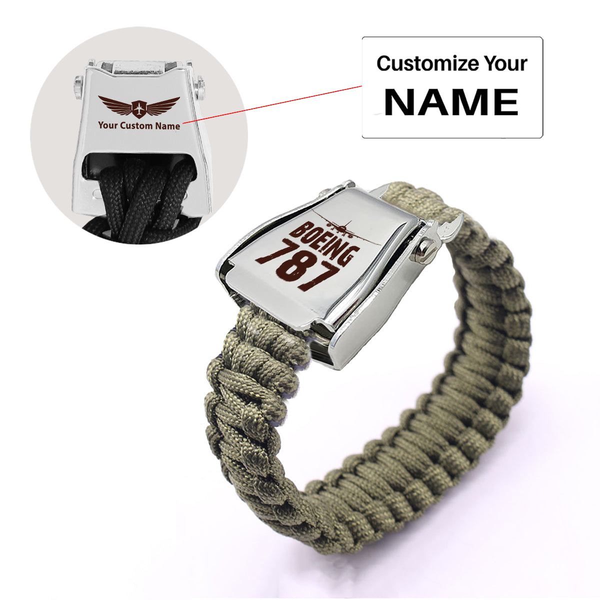 Boeing 787 & Plane Designed Airplane Seat Belt Bracelet