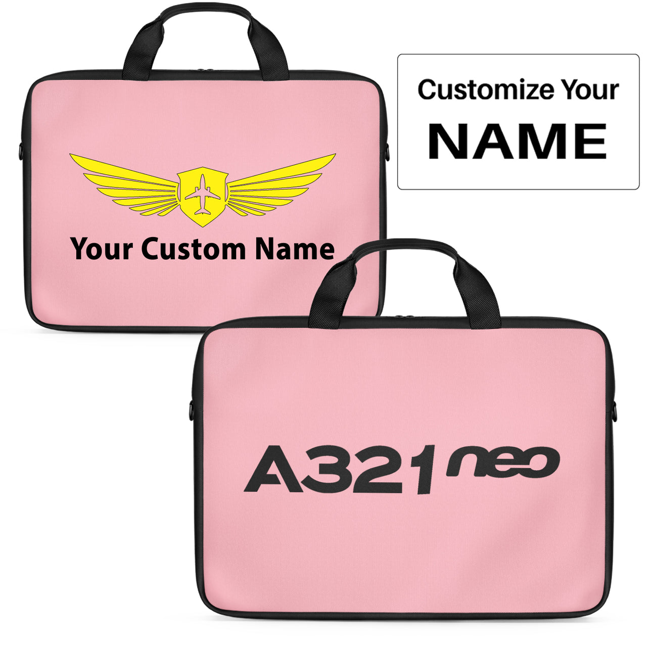 A321neo & Text Designed Laptop & Tablet Bags