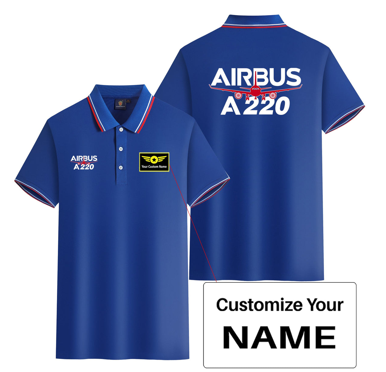 Amazing Airbus A220 Designed Stylish Polo T-Shirts (Double-Side)