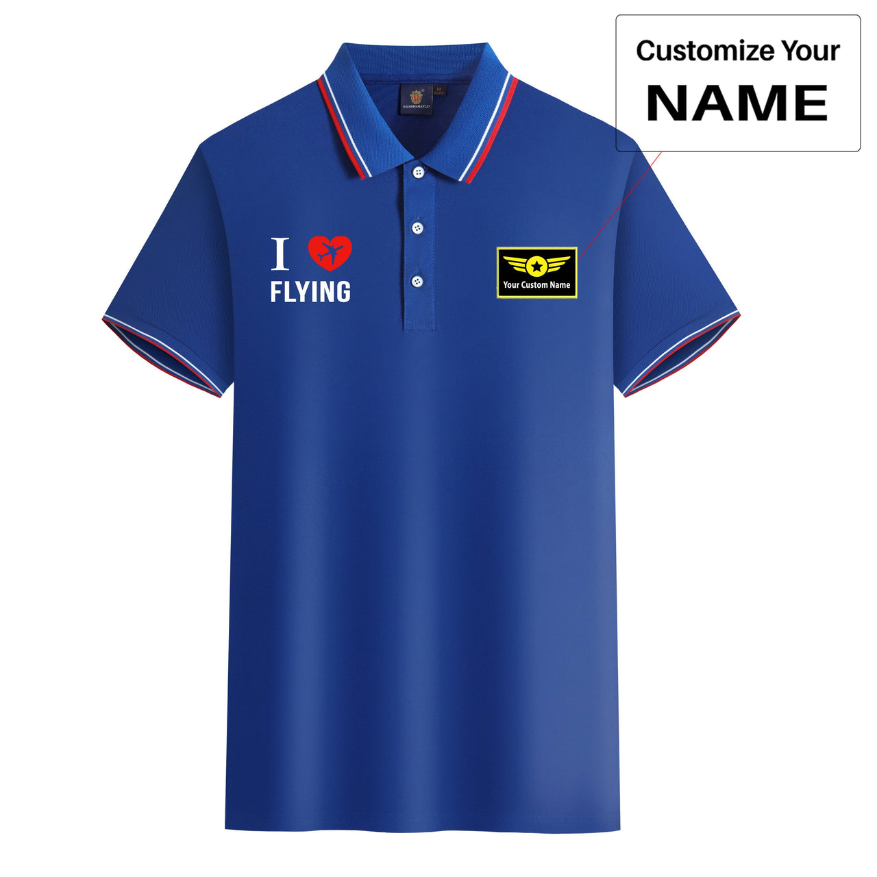 I Love Flying Designed Stylish Polo T-Shirts