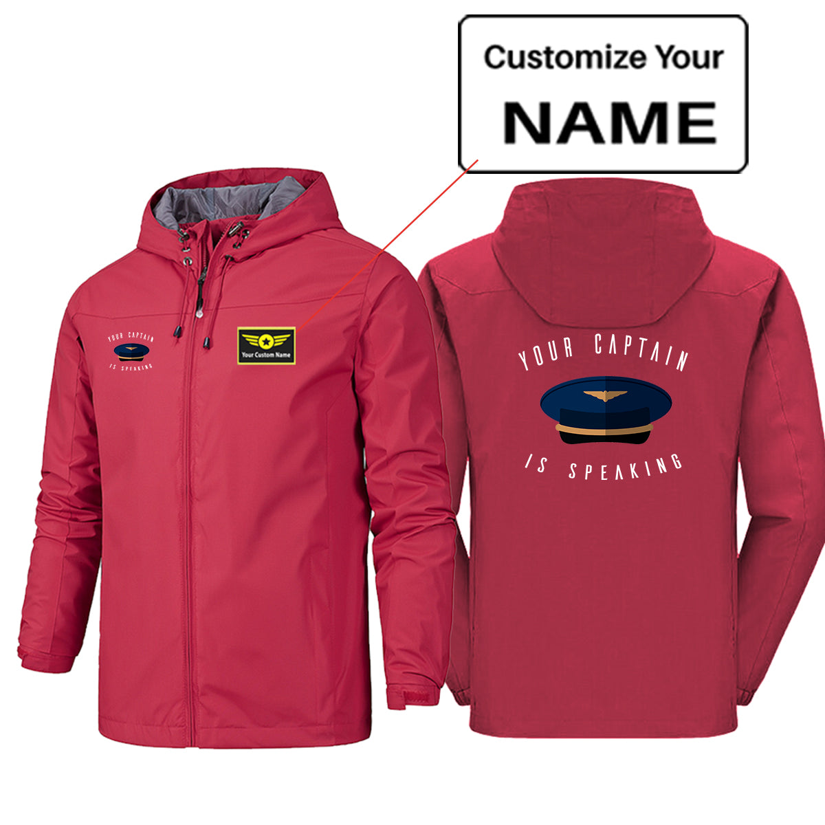 Your Captain Is Speaking Designed Rain Jackets & Windbreakers