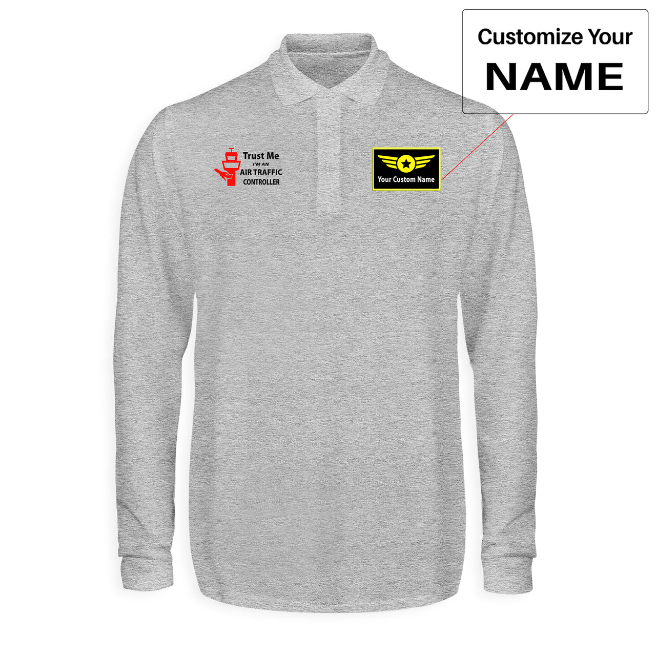 Trust Me I'm an Air Traffic Controller Designed Long Sleeve Polo T-Shirts
